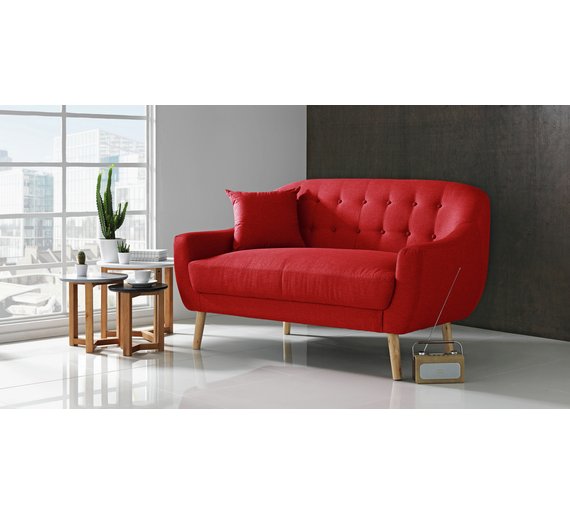 Buy Hygena Lexie Retro 2 Seater Fabric Sofa Poppy Red at Argos.co.uk