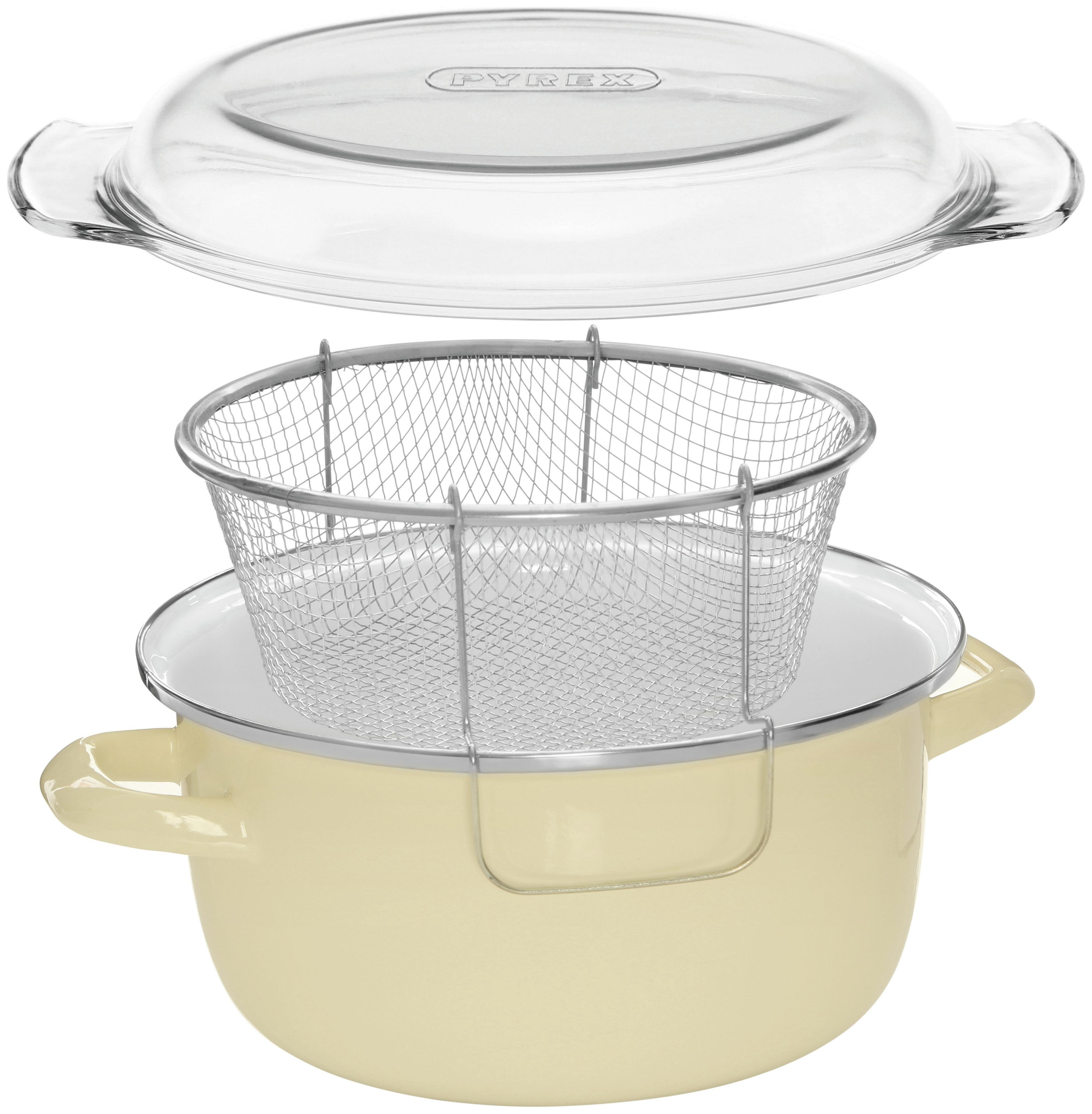 Premier Housewares Enamel Deep Fryer - Cream Review