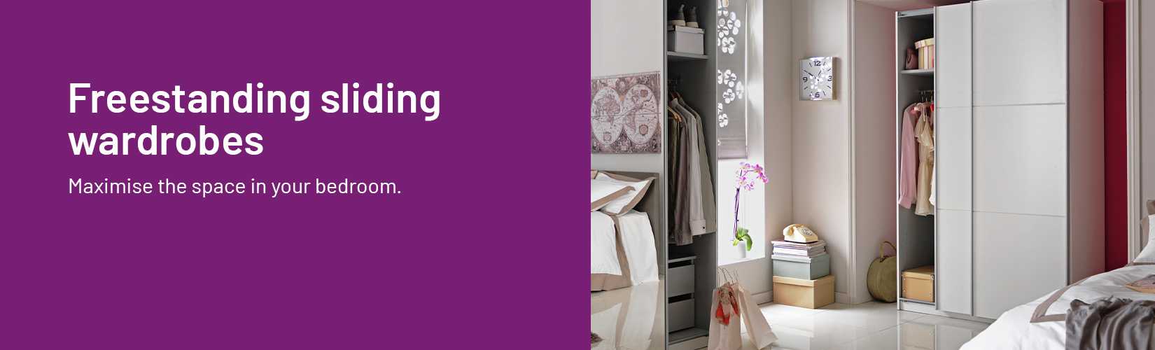 Freestanding sliding wardrobes. Maximise the space in your bedroom.
