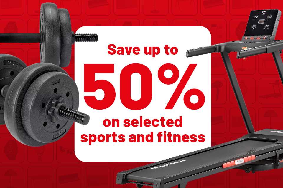Save up to 50% on selected sports and fitness. Step on to mighty deals and crush your fitness goals.