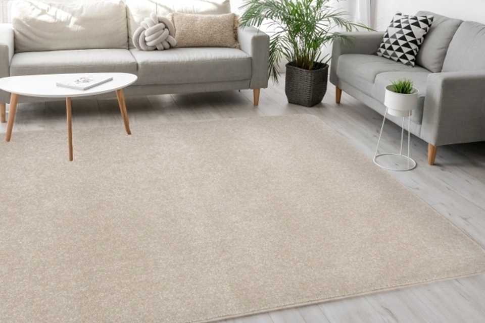 Homemaker Relay Plain Natural Short Pile Rug - 100x145cm.