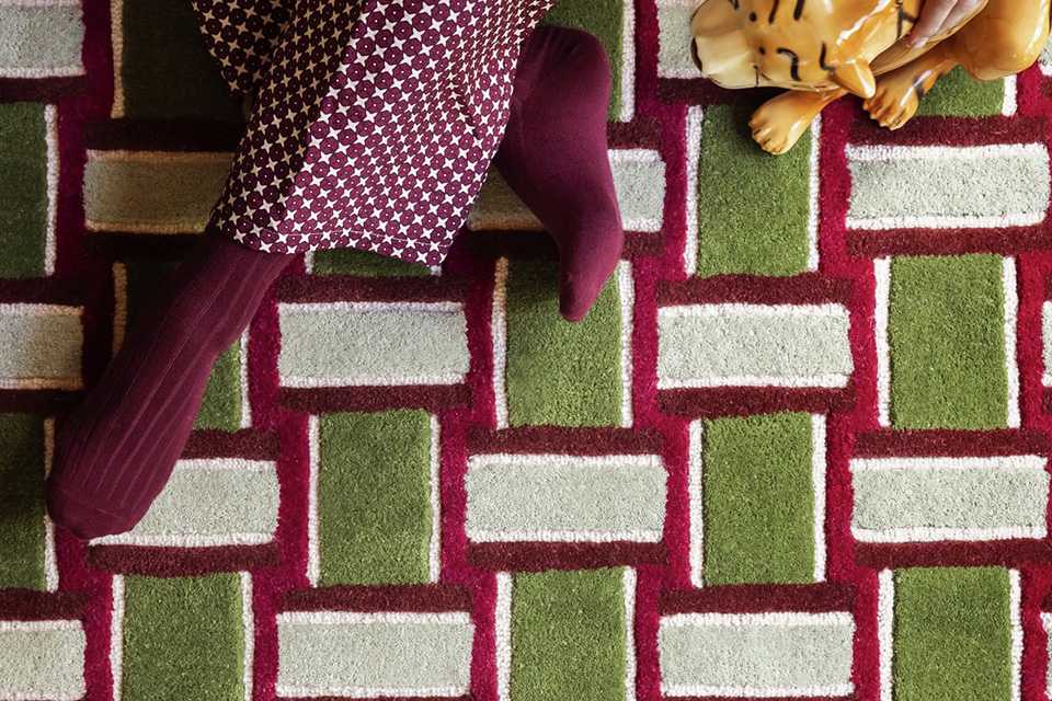 Habitat Archive Mid Century Burgundy Wool Rug - 120x170cm.