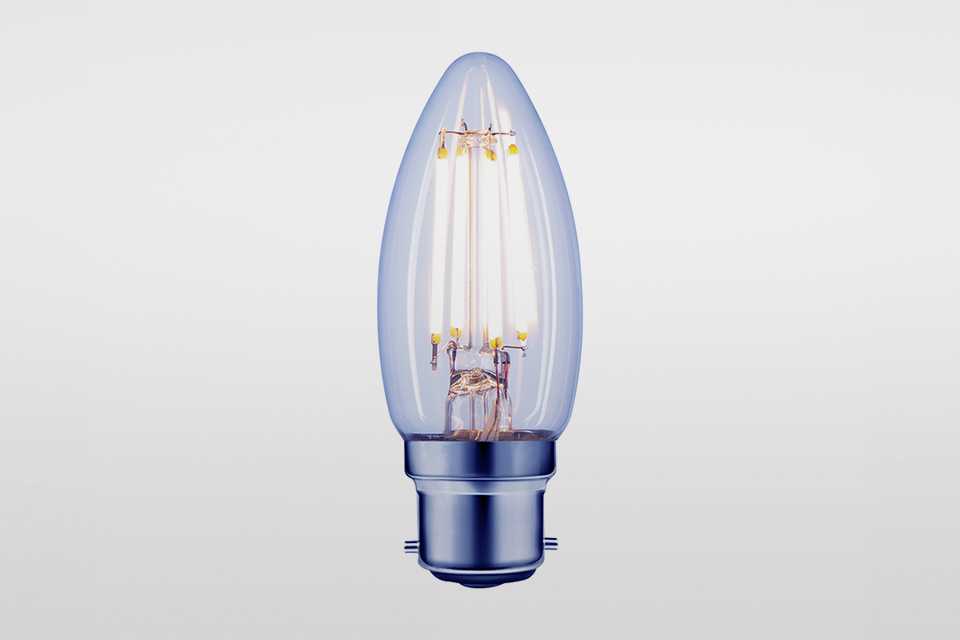 Argos Home 3.4W LED BC candle shaped Light Bulb - 2 Pack.