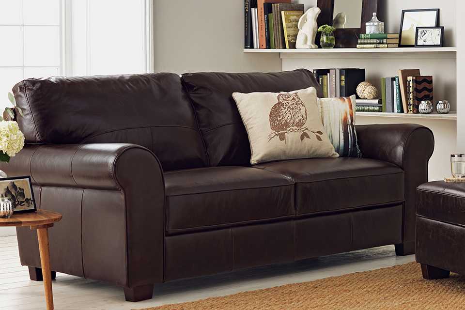 Argos Home Salisbury Leather 3 Seater Sofa - Chocolate.