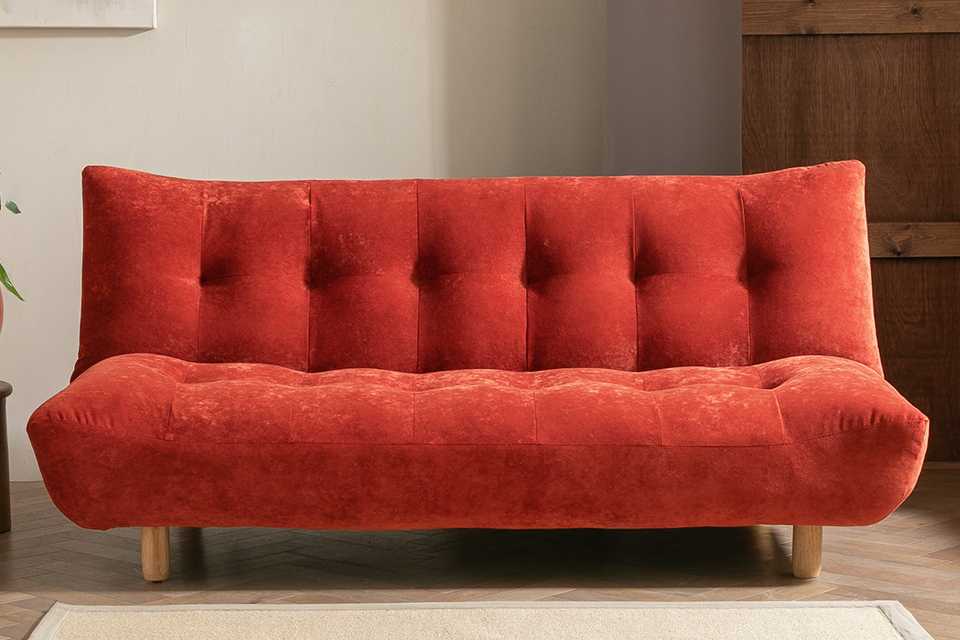 Habitat Kota Velvet 3 Seater Sofa Bed - Burnt Orange.