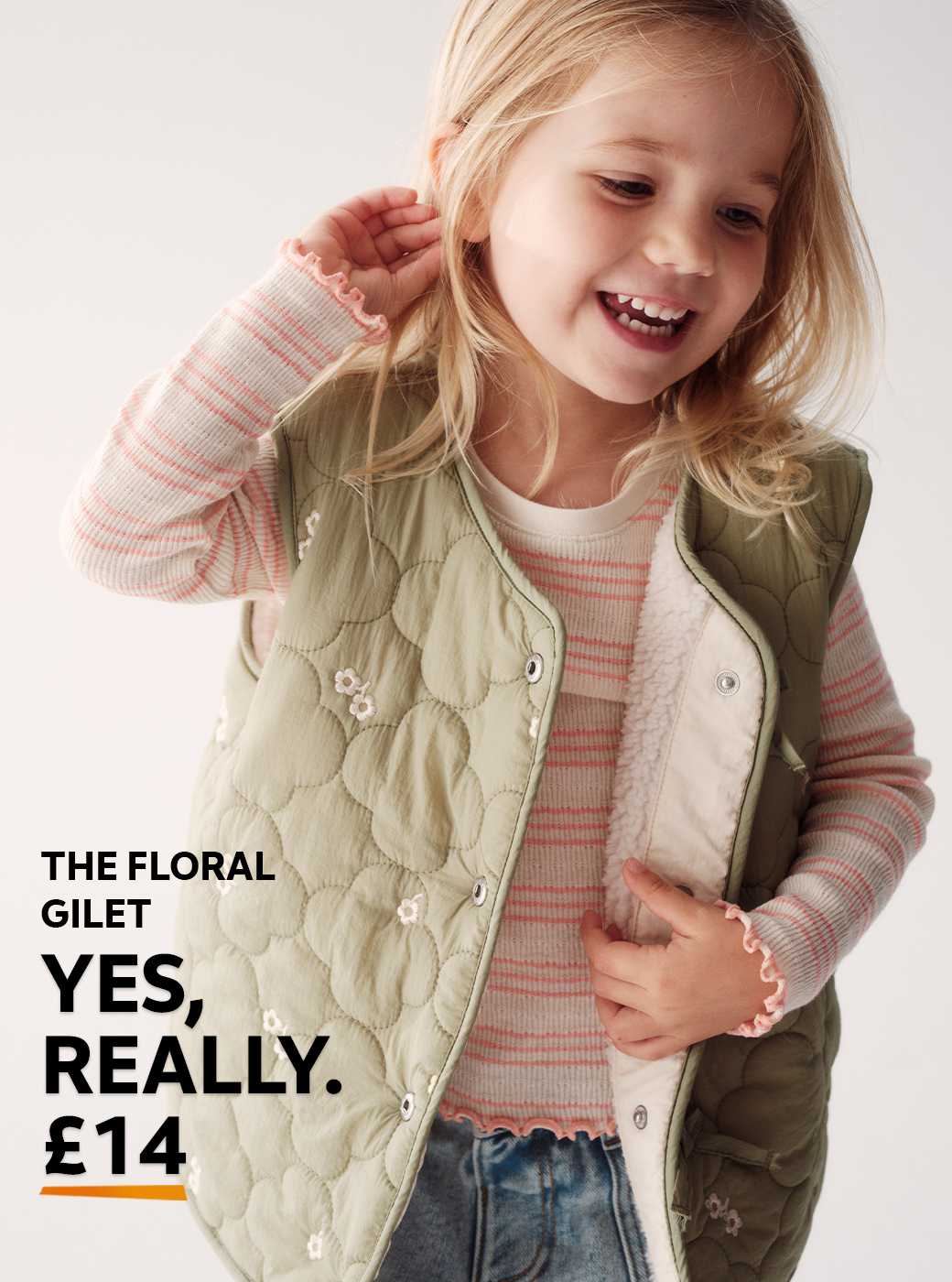 The floral gilet. Yes, really. £14