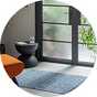 Argos Home Geometric Blue Cotton Flatweave Rug - 80x110cm.