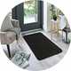 Buddy Washable Mat Plain Black Shaggy Rug - 80x120cm.