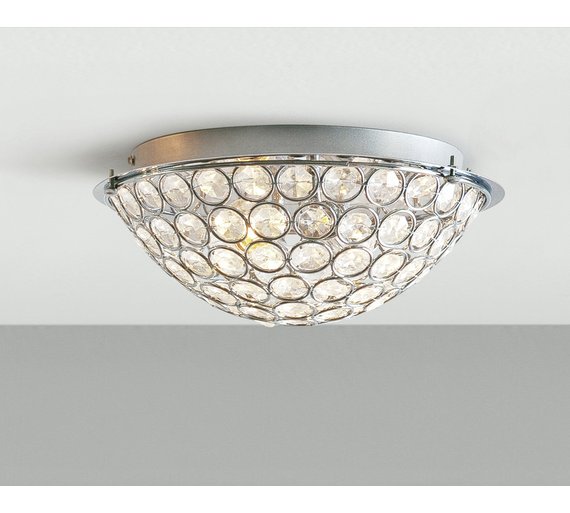 Buy HOME Sparkle Round 2 Light Flush Ceiling Fitting Silver at Argos