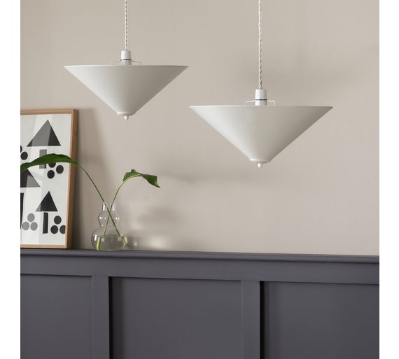 HOME Set of 2 Fabric Uplighter Shades Cream Keep It Simple But