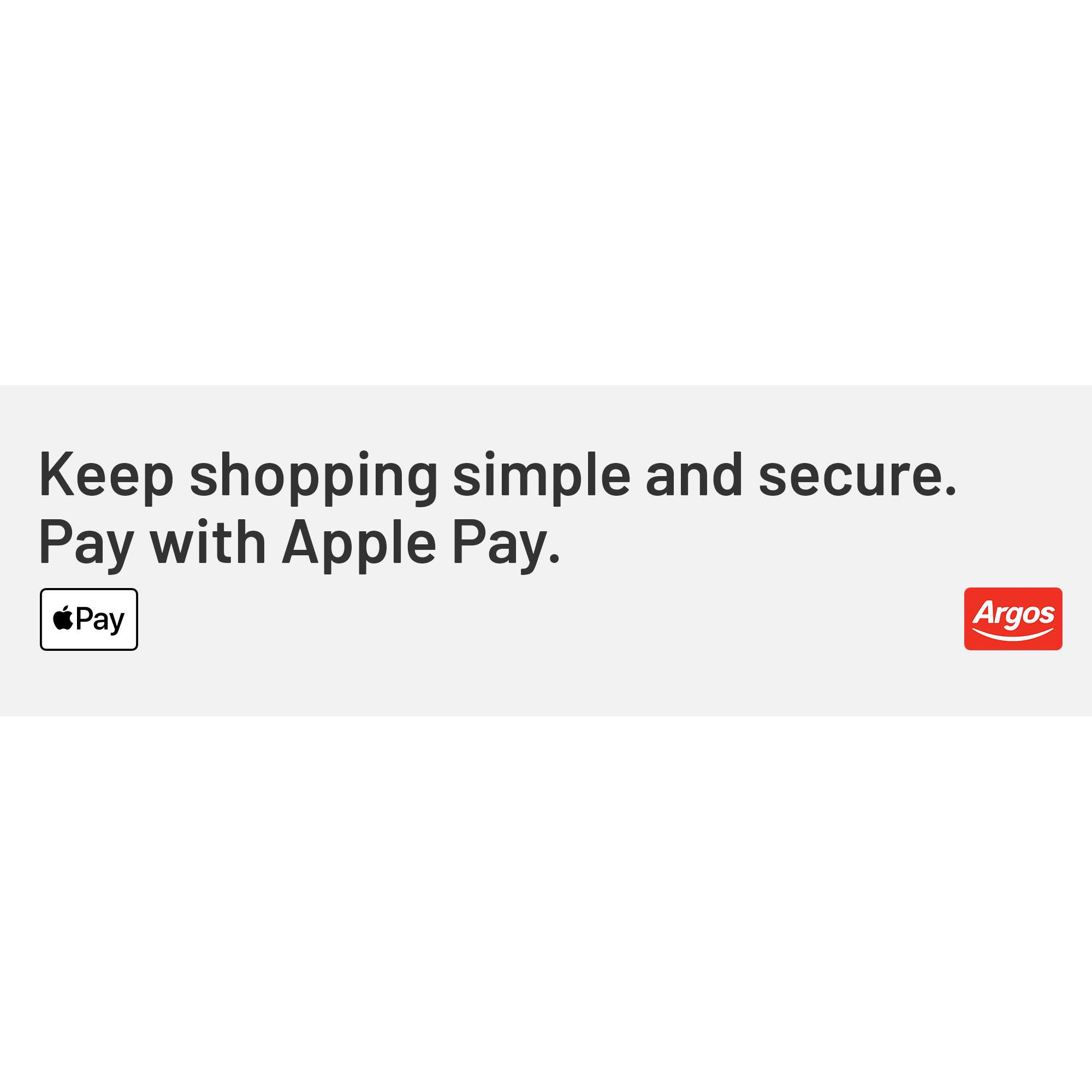 Keep shopping simple and secure. Pay with Apple pay.