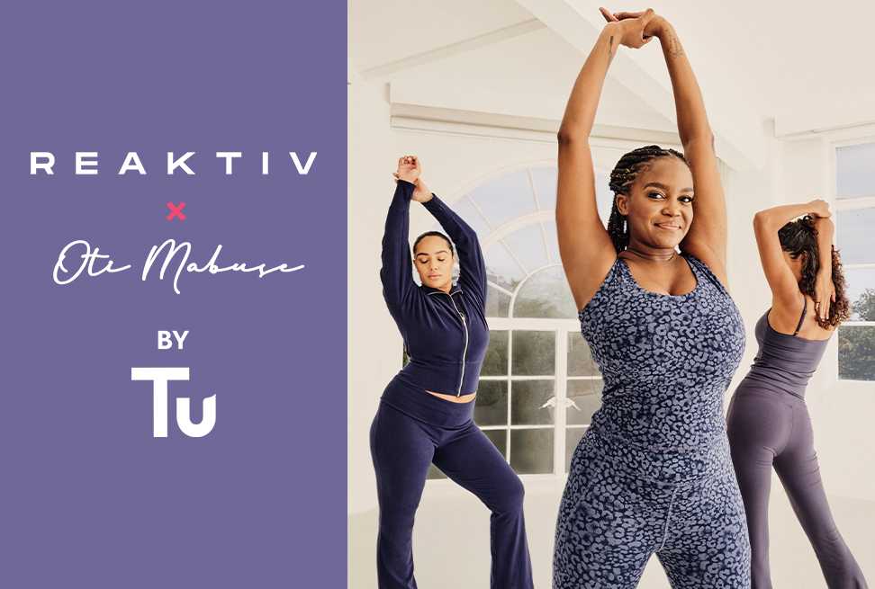 Reaktiv x Oti Mabuse by Tu. Step up your activewear with our new collection, designed by Oti Mabuse.