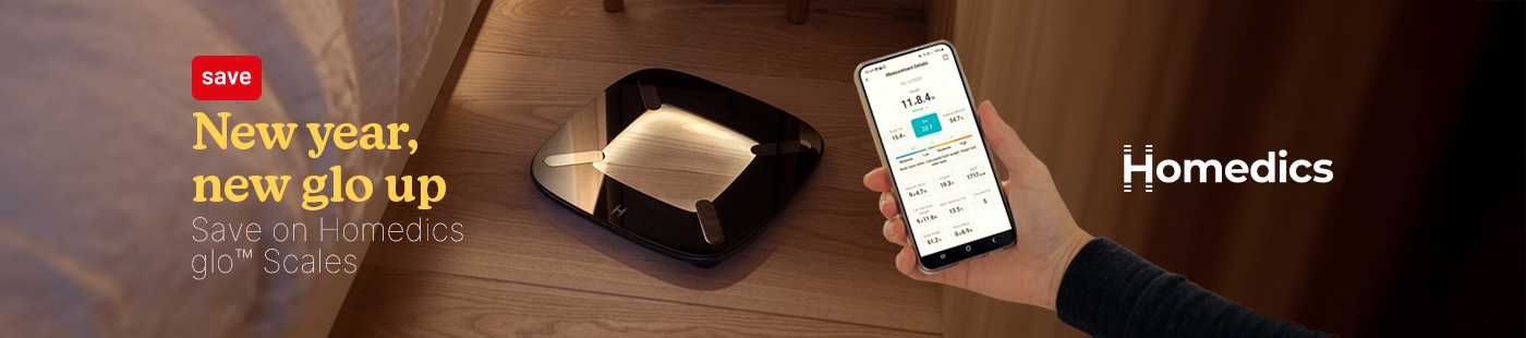 Homedics. New year, new glo up. Save on Homedics glo™ scales.