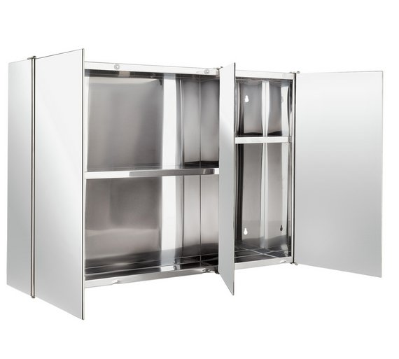 Buy HOME 3 Door Mirrored Bathroom Stainless Steel at Argos.co.uk Your Online Shop