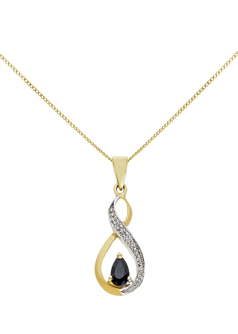 Revere 9ct Gold Sapphire and Diamond Accent Pendant review