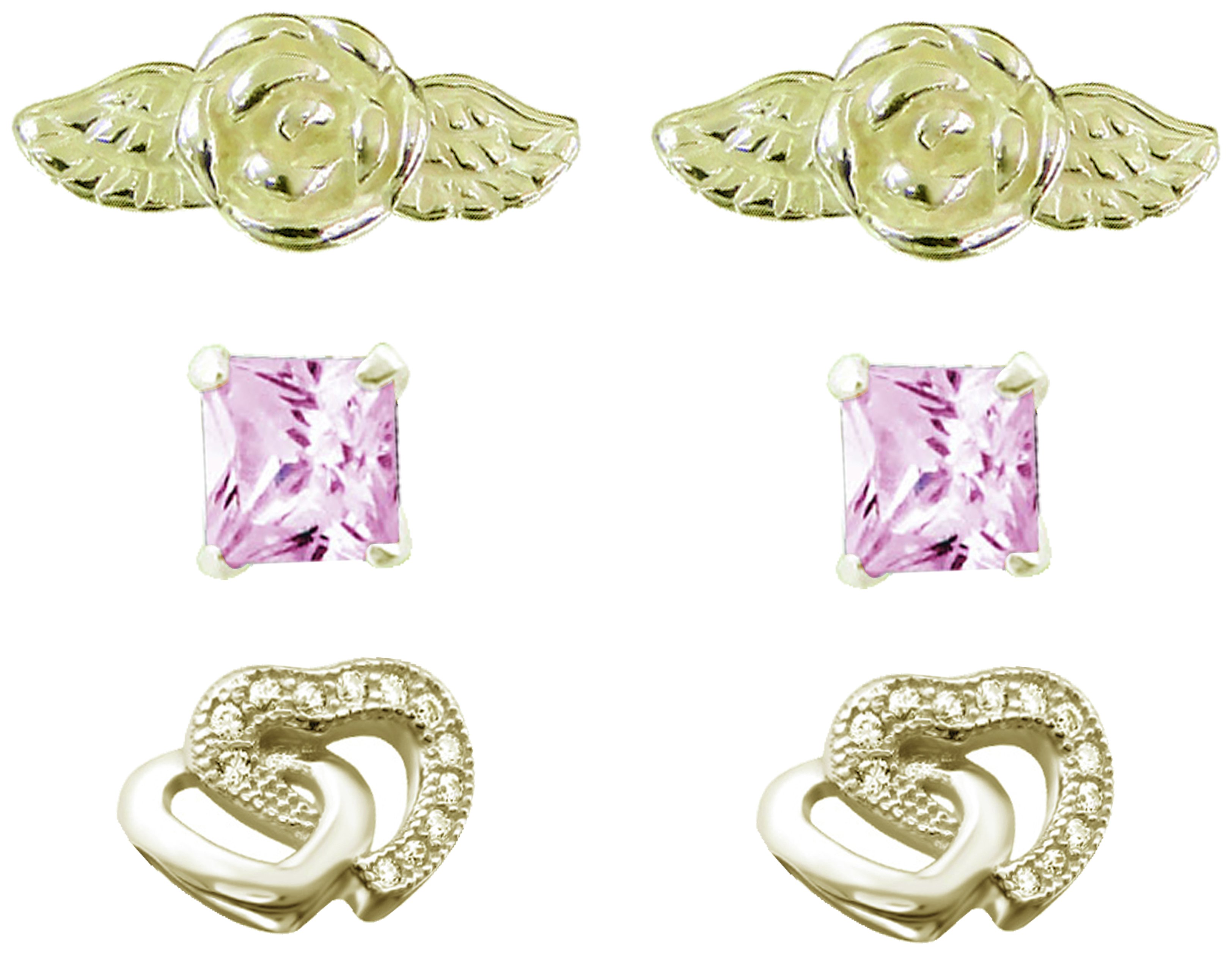 Link Up Pink Crystal & Gold Plated Silver Stud Earrings review