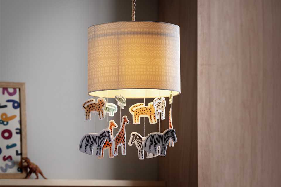 Habitat Jungle with Hanging Animals Easy Fit Lampshade- 25cm.