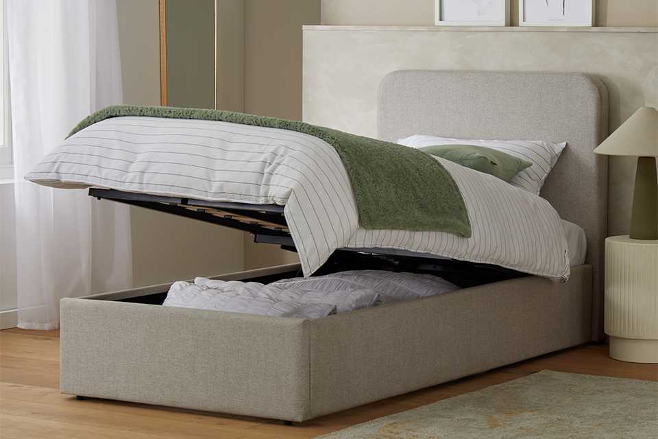 Habitat Chadwell Single End Lift Ottoman Bed - Natural.