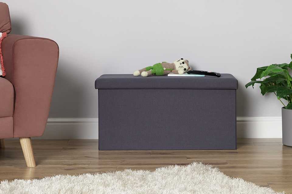 Argos Home Medium Fabric Ottoman - Grey.