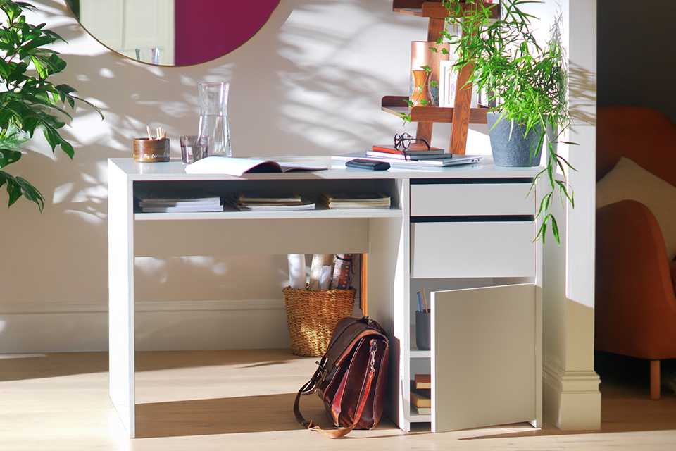 Argos Home Pepper 2 Drawer Pedestal Office Desk - White.