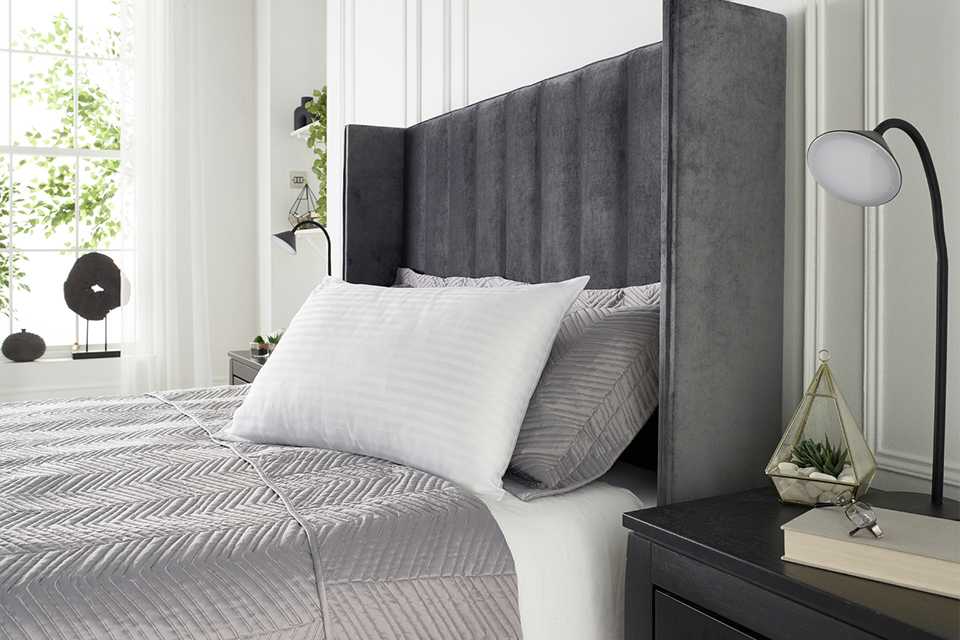 Downland Non Allergic Cotton Striped Firm Pillow - 2 Pack.