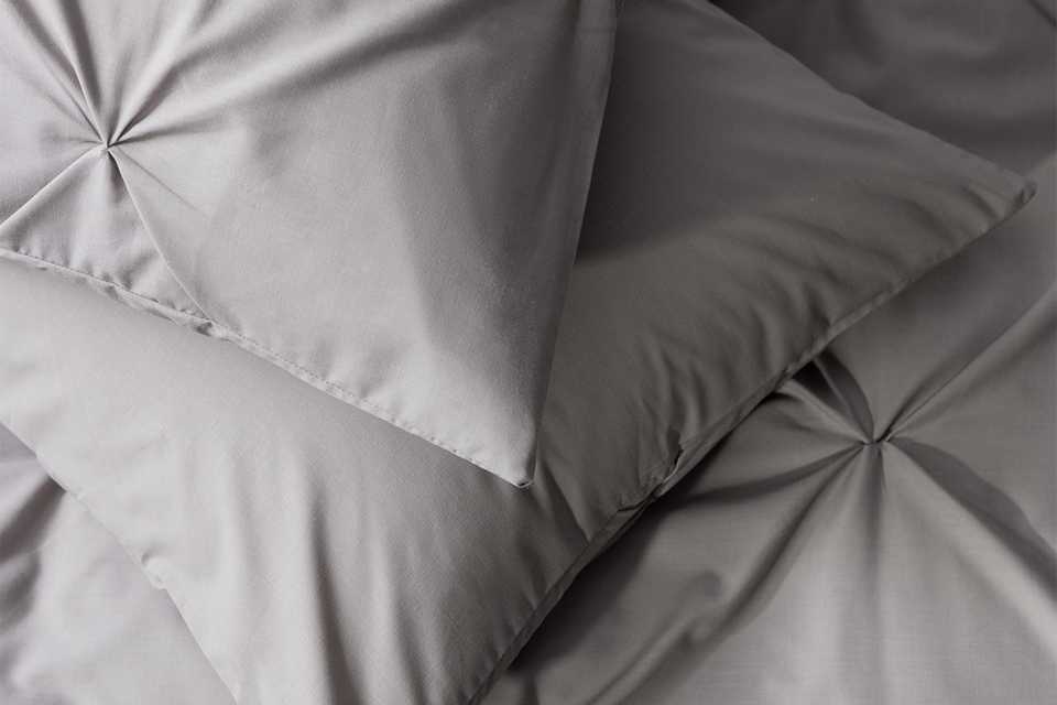 Argos Home Pinch Pleat Pintuck Grey Bedding Set - Double.