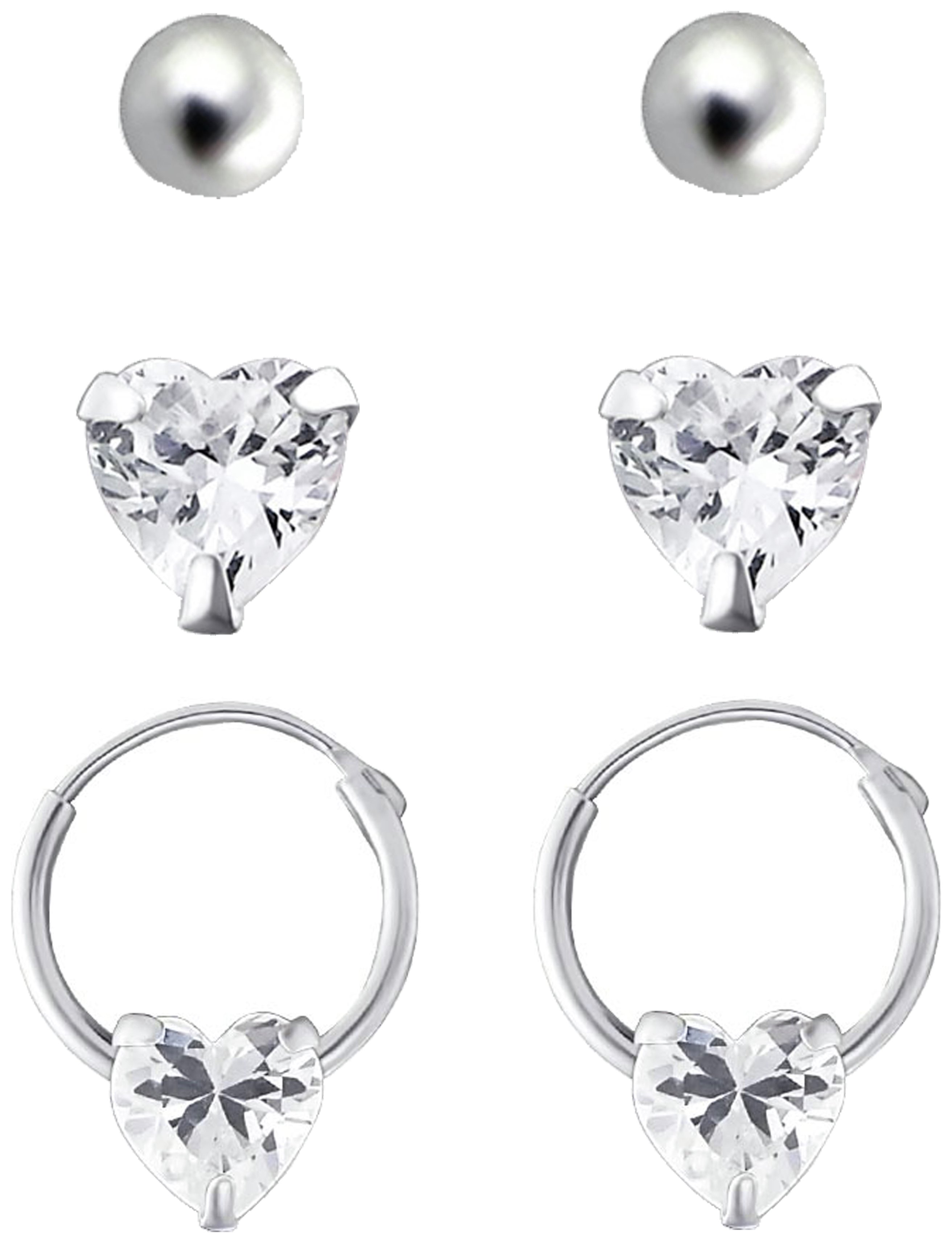 Link Up Sterling Silver Crystal Heart Stud & Hoop Earrings review