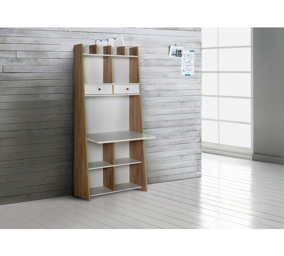 Buy Auckland Wall Unit Desk White and Oak Effect at Argos.co.uk