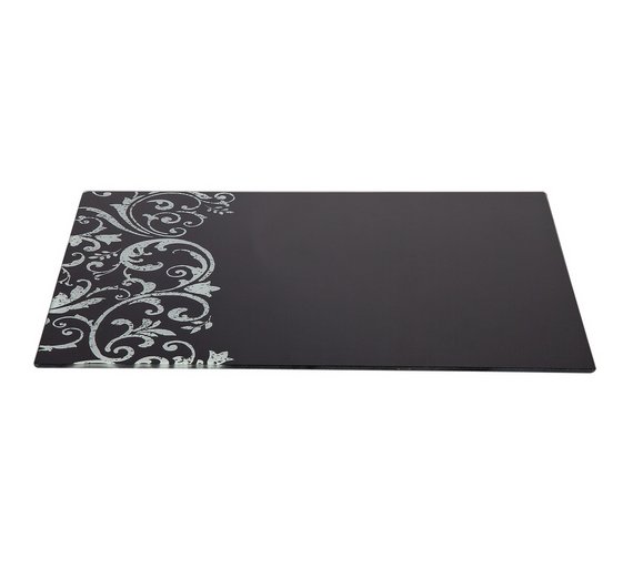 Buy Home Damask Glass Worktop Saver Black At Uk Your Online Shop For Chopping