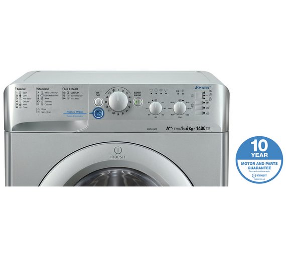 Buy Indesit XWC61452S 6KG 1400 Spin Washing Machine Silver at Argos