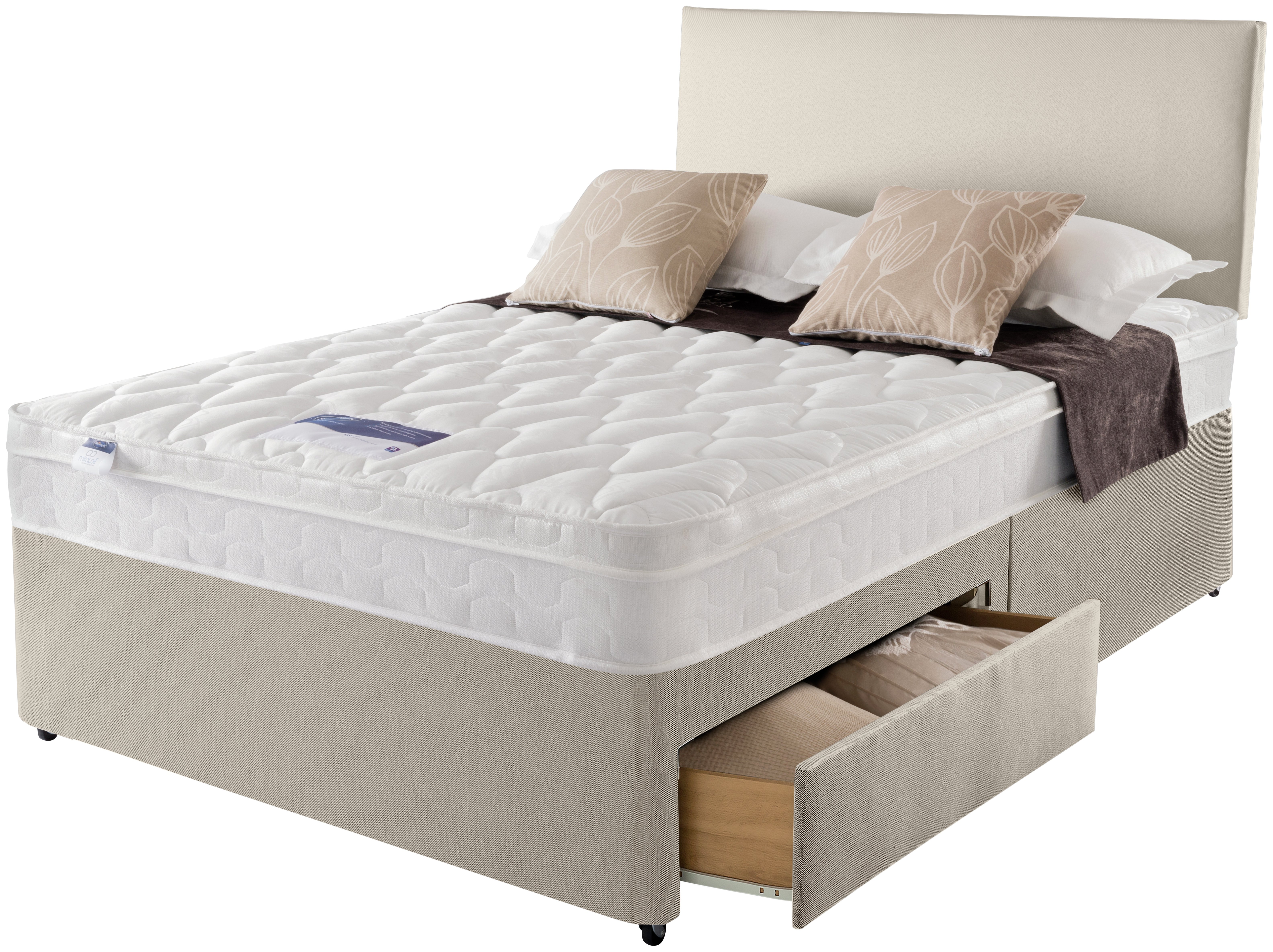 Silentnight - Auckland Natural Small - Double 2 Drawer - Divan Bed Review