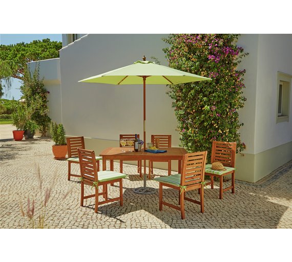 Buy The Collection Madison 6 Seater Wooden Patio Set Green at Argos