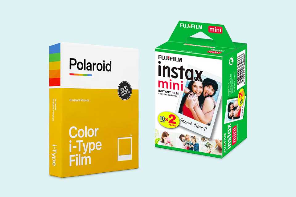 Instant camera film packs. Modern film for instant cameras.