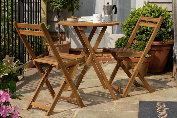 Habitat 2 Seater Folding Wooden Garden Bistro Set.