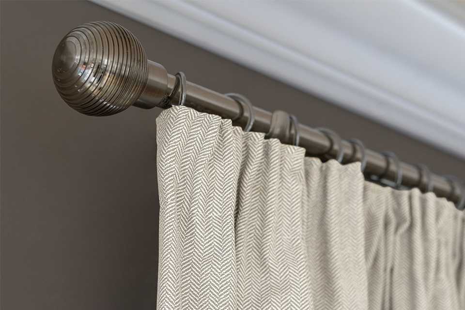 Habitat Herringbone Fully Lined Pencil Pleat Curtain - Cream.
