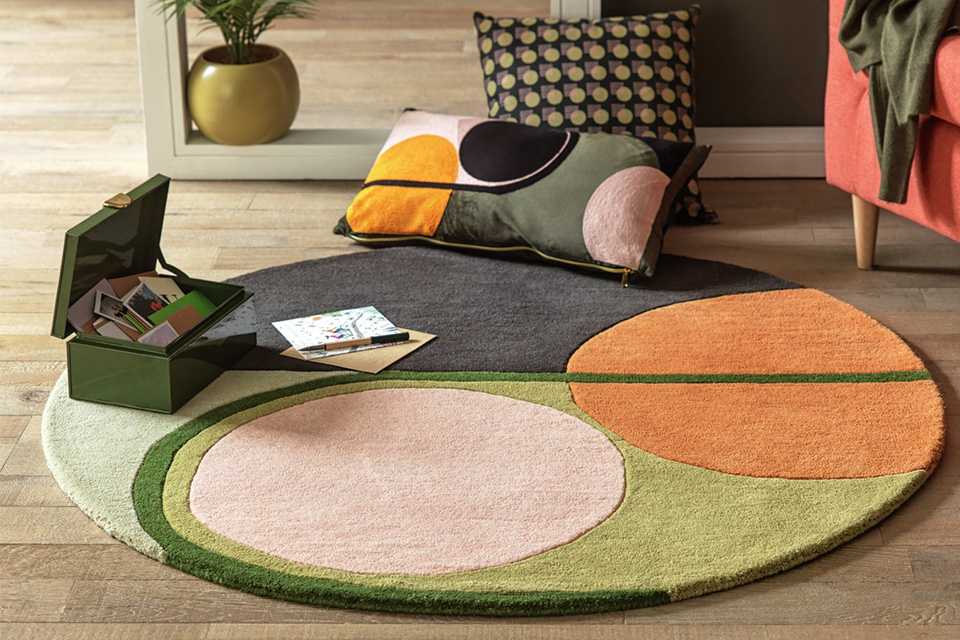 Habitat Geometric Circle Wool Rug.