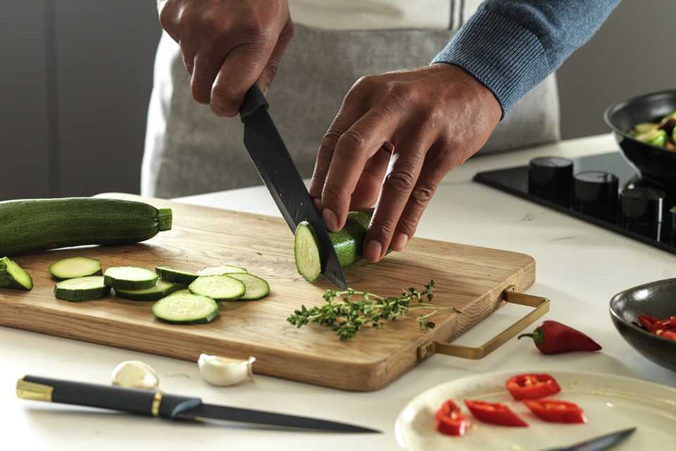 Tower 5 Piece Stainless Steel Knife Set - Blue and Gold.