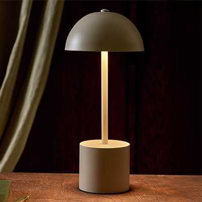 Habitat Rechargeable Mushroom LED Table Lamp - Taupe.