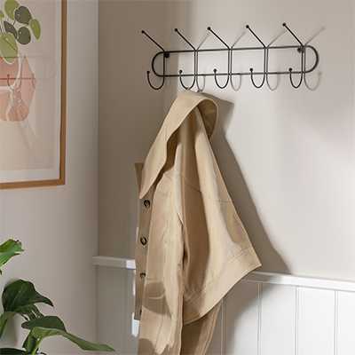 Argos Home Pack of 5 Coat Hooks - Black.