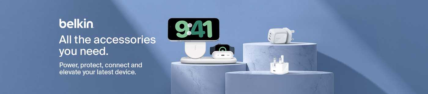 Belkin. All the accessories you need. Power, protect, connect and elevate your latest device.