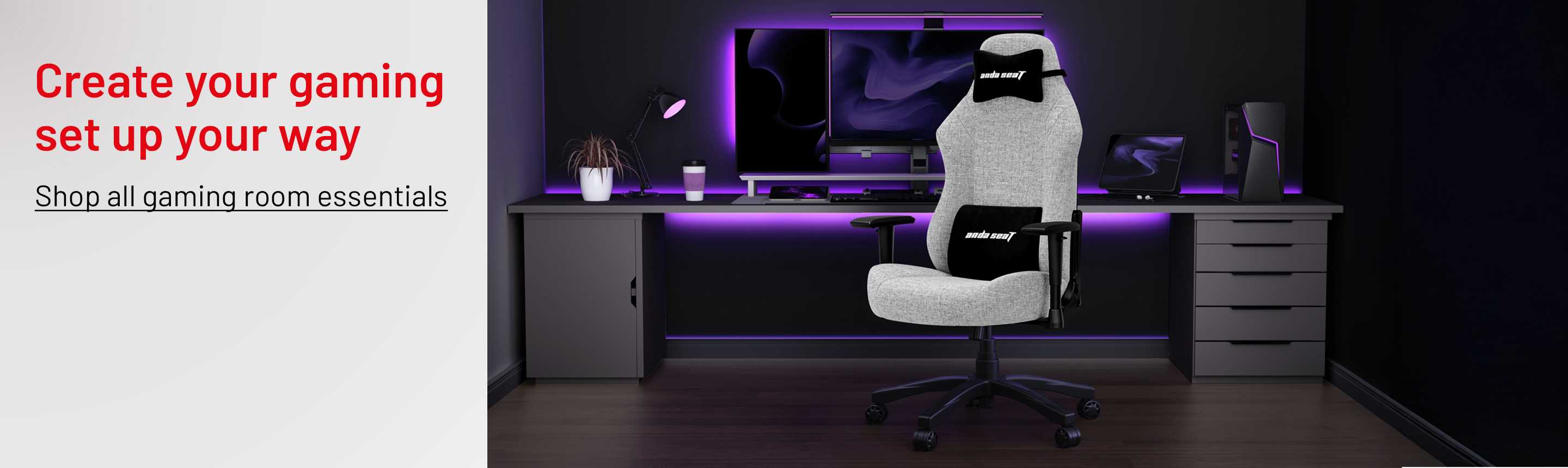 Anda Seat Luna Series Fabric Gaming Chair - Grey.