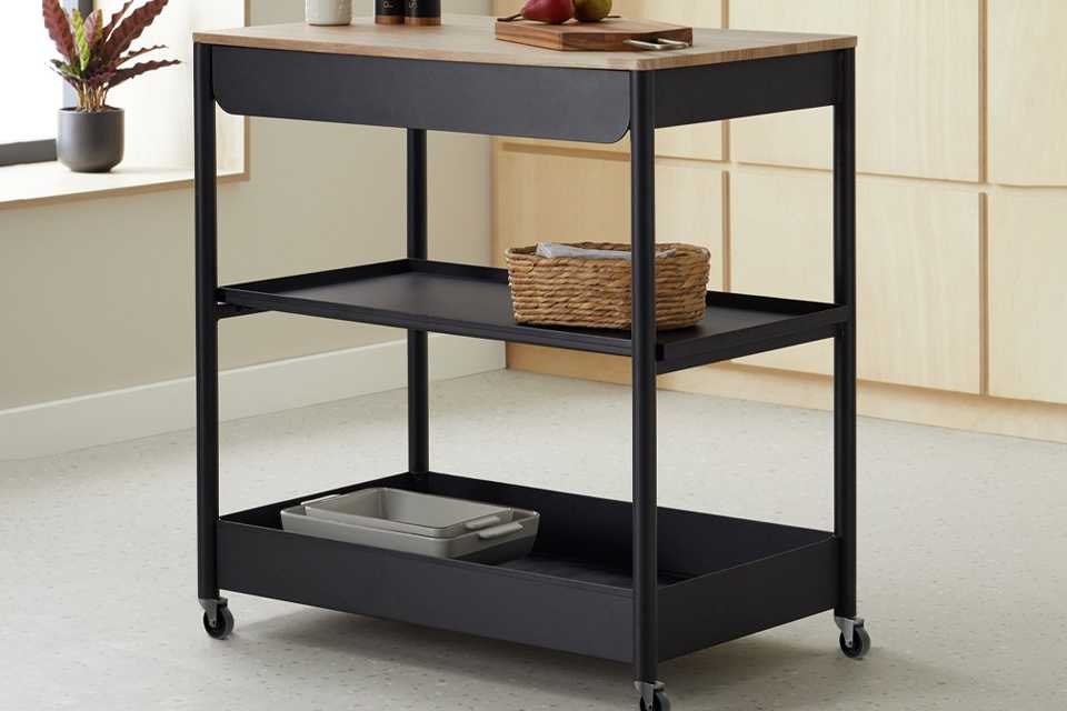 Habitat Kaylo Metal Kitchen Trolley - Black.