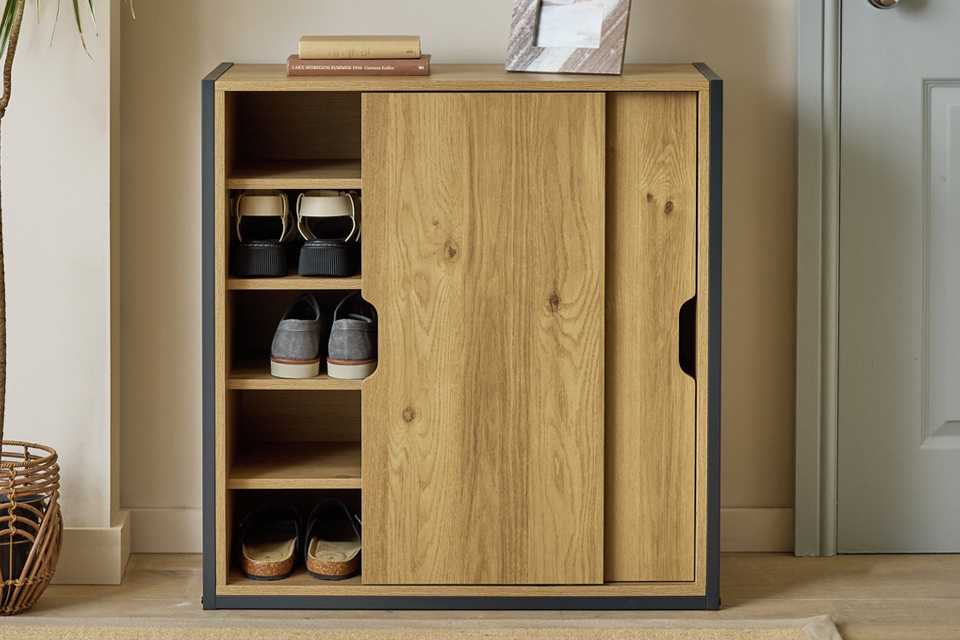 Argos Home Loft Living Shoe Storage Cabinet - Oak.