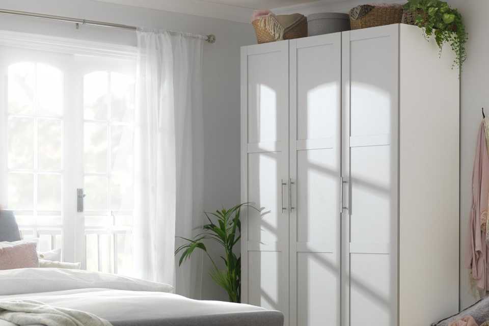 Habitat Munich Panelled 3 Door Wardrobe - White.