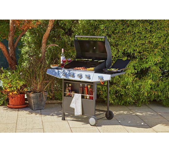 Buy Premium 4 Burner Gas BBQ with Side Burner Home Delivery at Argos