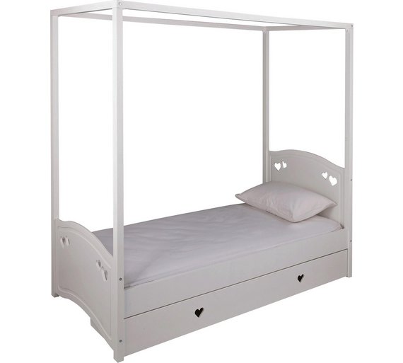 Buy Collection Mia Four Poster Bed with Elliott Mattress White at