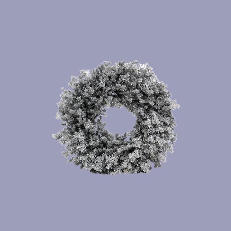 Silver Christmas wreath.