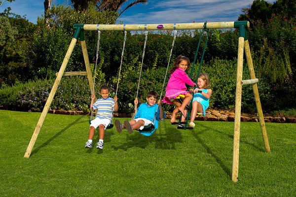 Plum Colobus Wooden Garden Swing Set.