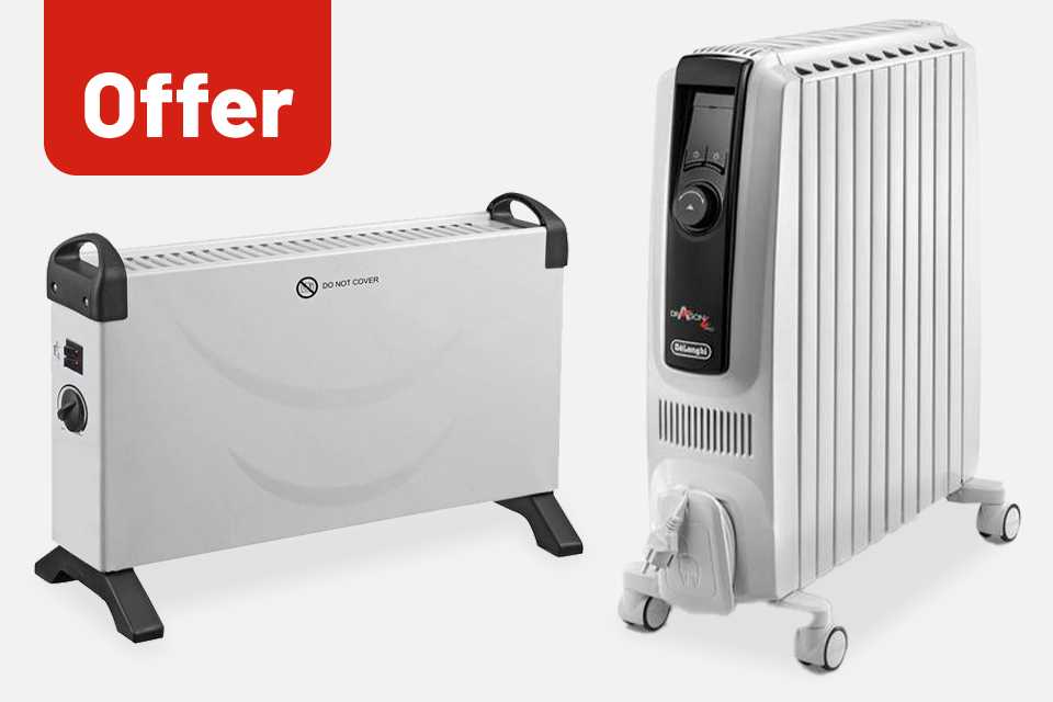 Save up to 1/3 on selected heaters. Includes oil filled radiators and fan heaters.