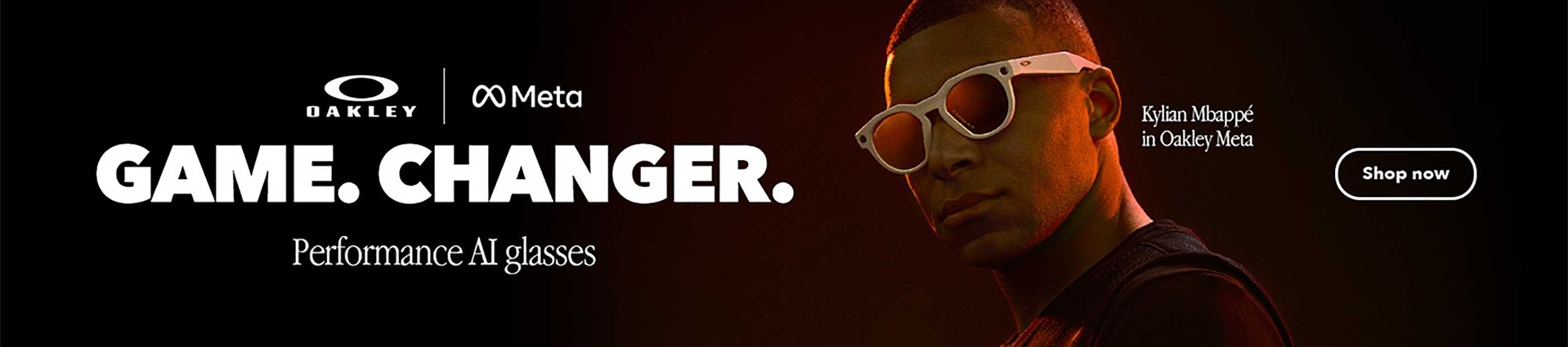 Oakley | Meta. Game. Changer. Performance AI glasses. Kylan Mbappe in Oakley Meta.